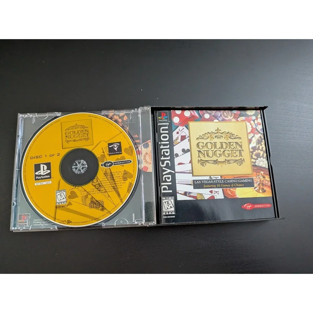Golden Nugget (Sony PlayStation 1, 1997) Casino Game PS1 As-is Needs Resurfacing